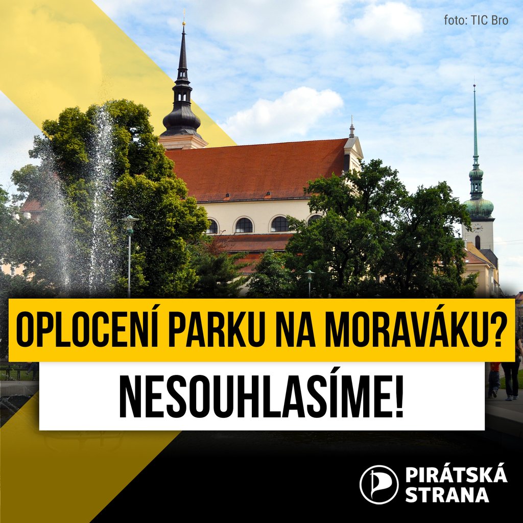 Pirátští zastupitelé nesouhlasí s oplocením parku na Moravském náměstí